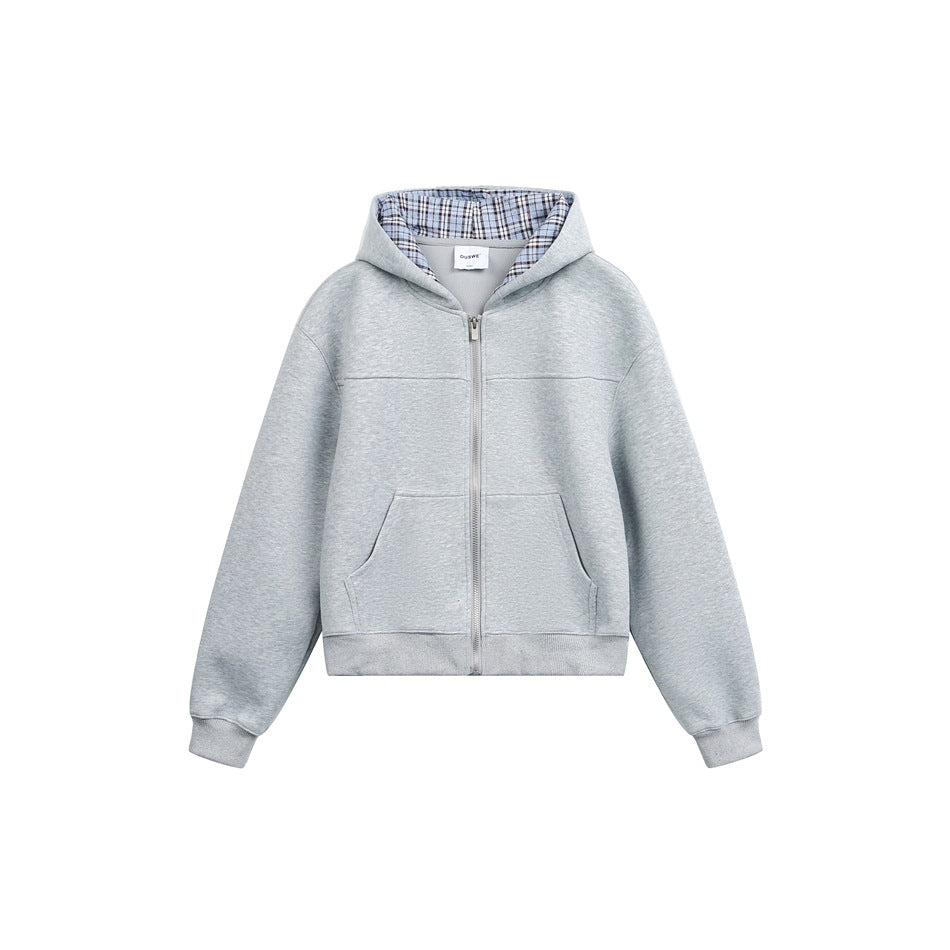 Unisex Kapuzenjacke mit Karofutter und durchgehendem Reißverschluss Nord Taschen