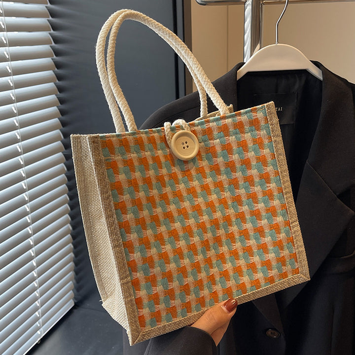 Damen Tragetasche mit geflochtenem Design und dekorativen Griffen Nord Taschen
