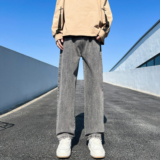 Damen Weite Straight‑Fit Jeans mit hohem Bund, umgeschlagenem Saum und leichter Vintage‑Waschung Nord Taschen