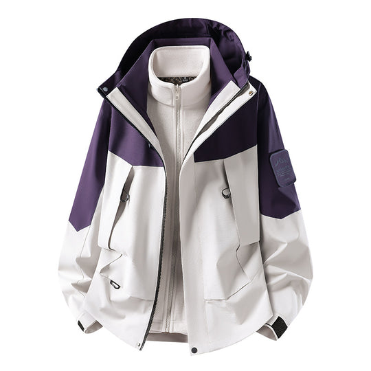 Unisex wasserfeste zweilagige Softshell-Regenjacke mit herausnehmbarem Fleecefutter und Kapuze Nord Taschen