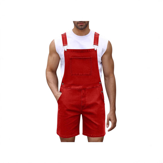 Herren Denim-Latzshorts mit modernen Taschen und verstellbaren Trägern Nord Taschen