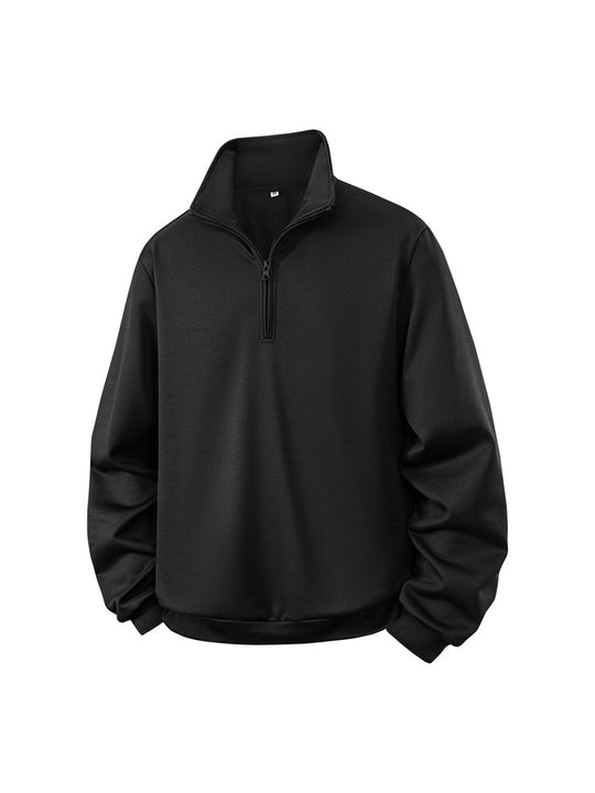 Herren Halbzip-Sweatshirt mit Stehkragen und Rippbündchen Nord Taschen