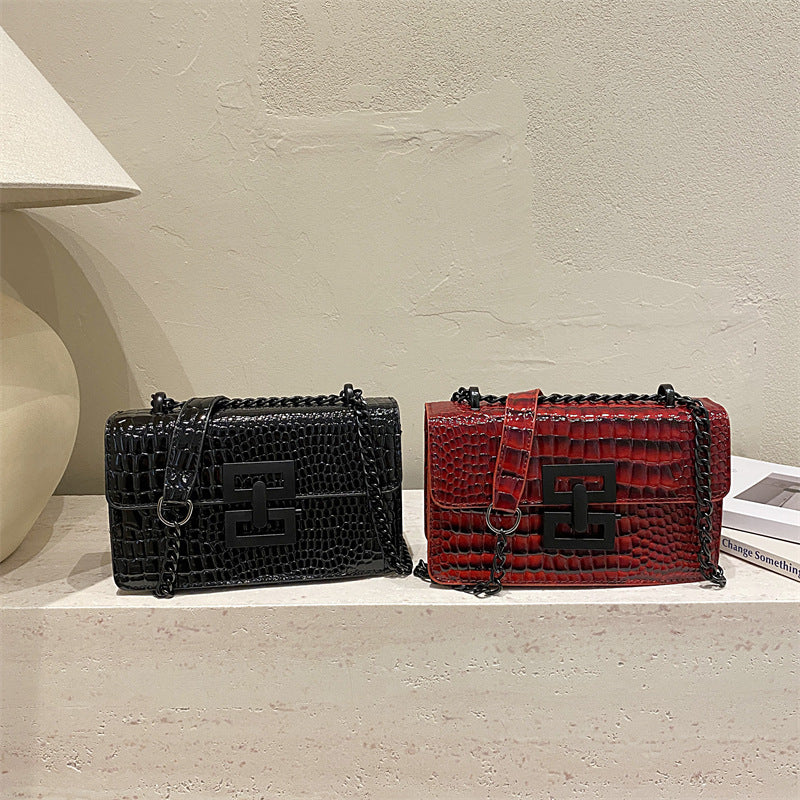 Damen elegante Umhängetasche im modernem Krokodilleder-Look Nord Taschen