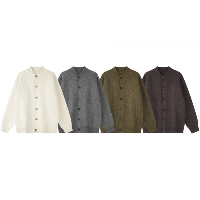 Herren Relaxter Grobstrick-Cardigan mit Raglanärmeln und Rippenabschlüssen Nord Taschen