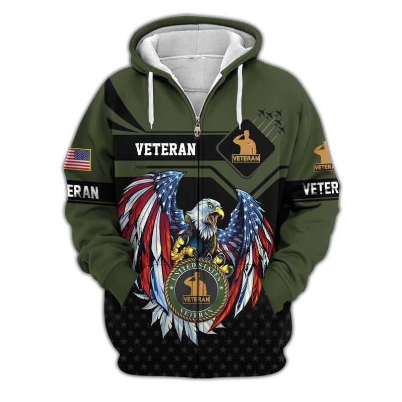 Herren Kapuzensweater mit amerikanischem Veteranenmotiv Nord Taschen