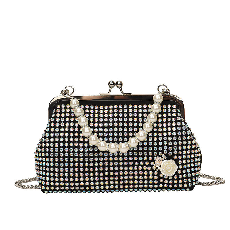 Damen Glamouröse Abendtasche mit Perlenverzierung und funkelndem Design Nord Taschen
