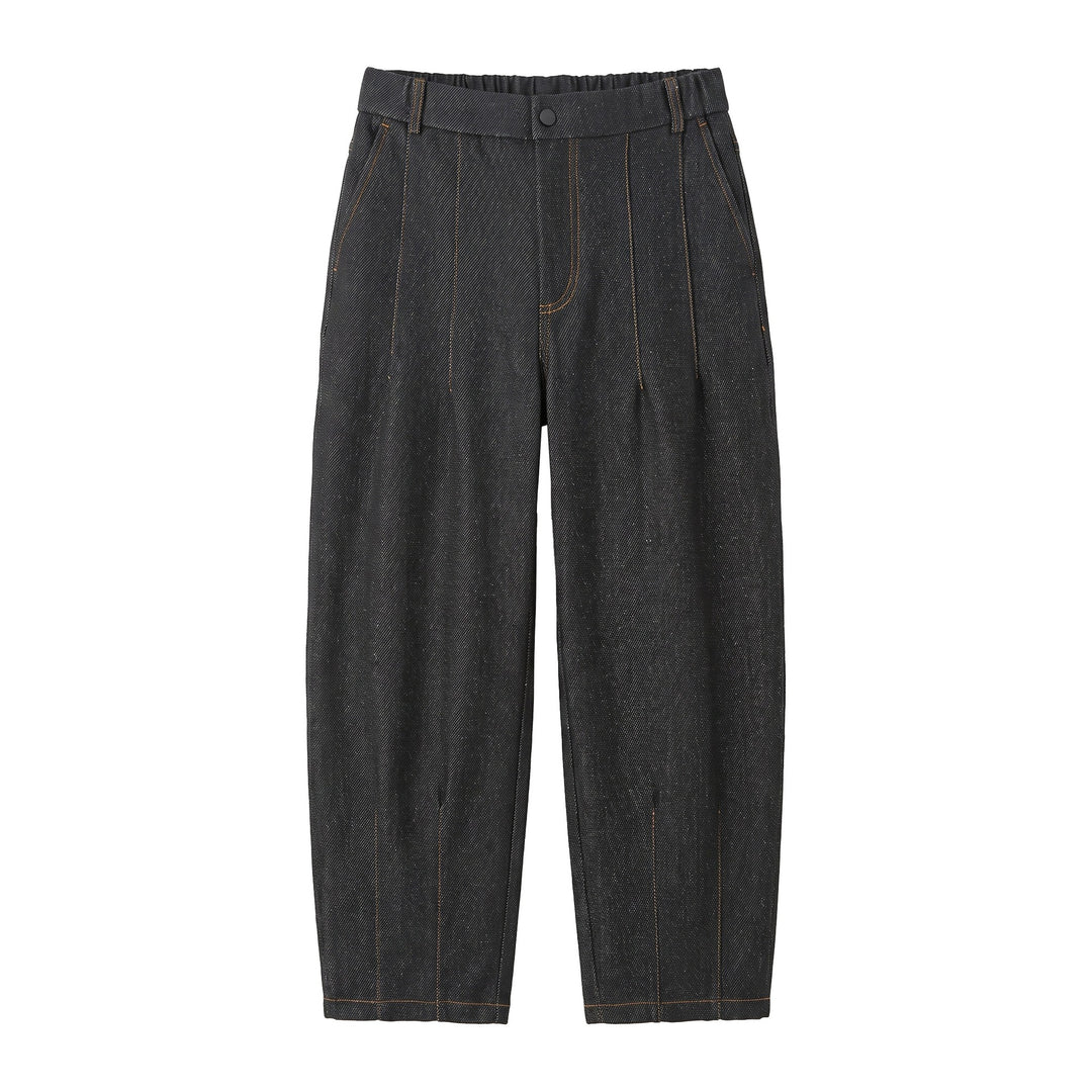 Damen Hochtaillierte weite Culotte-Hose mit Bügelfalte und elastischem Rückenteil Nord Taschen