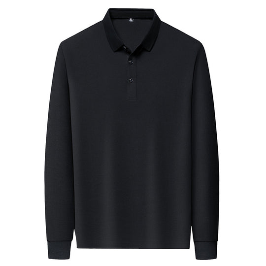 Herren Langarm‑Polo aus atmungsaktivem Baumwoll‑Stretch mit feinem Polokragen Nord Taschen