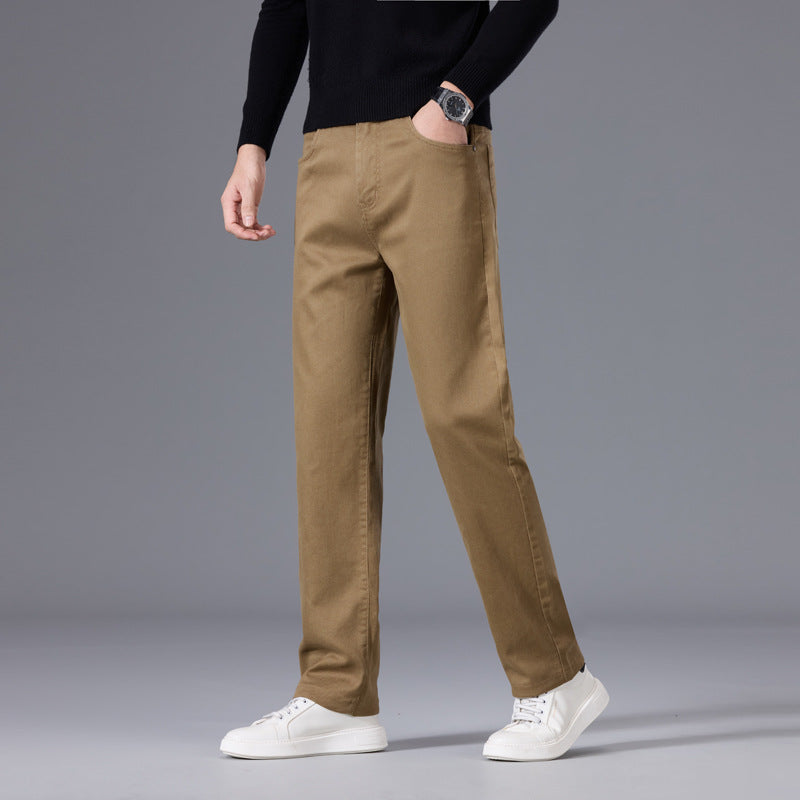 Herren Entspannte Baumwoll-Twill-Chinohose mit geradem Bein Nord Taschen
