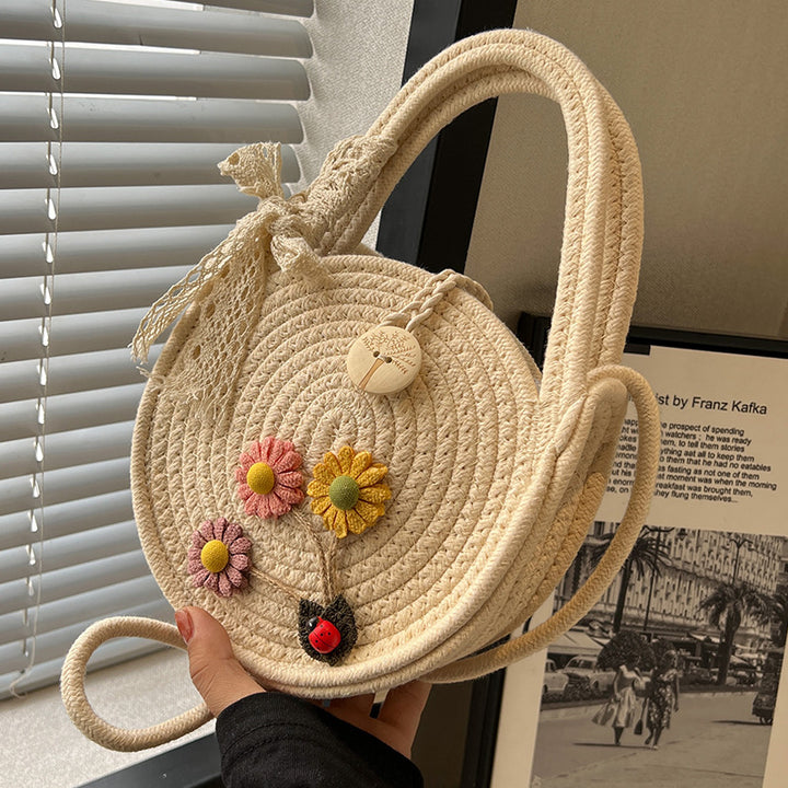 Damen Umhängetasche mit handgefertigtem Blumenapplikationen Nord Taschen