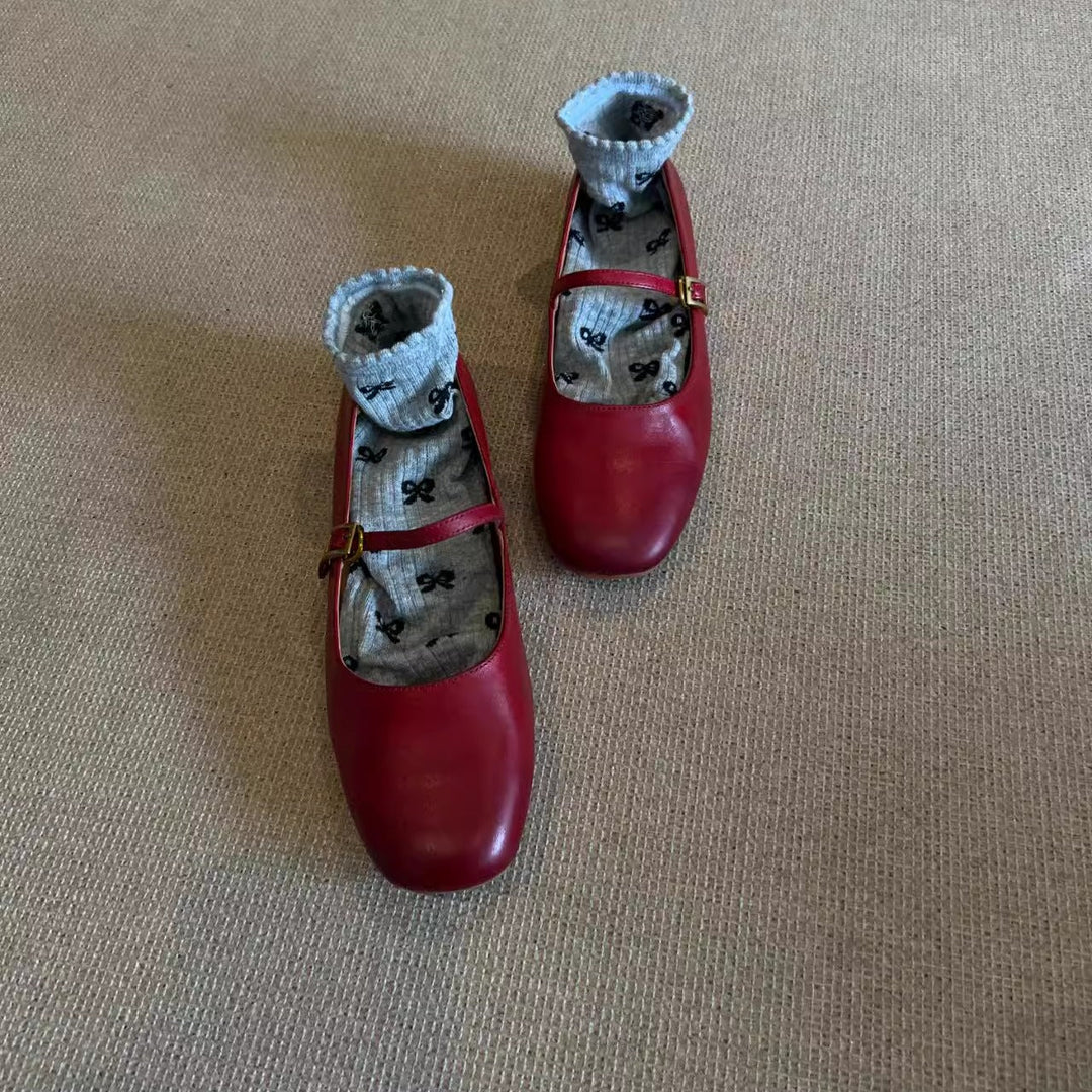 Damen elegante Mary Jane Ballerinas mit praktischer Schnallenverzierung