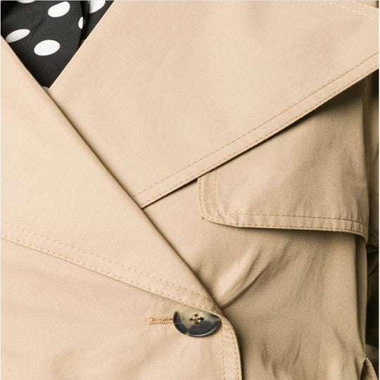 Damen Midilanger Trenchcoat im A‑Linien‑Schnitt mit Taillengürtel und Epauletten Nord Taschen