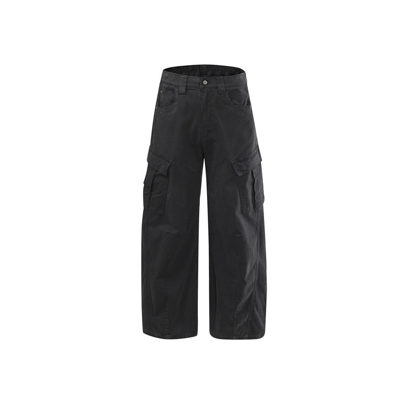 Damen Weite High Waist Cargo Culotte aus Baumwolltwill mit Mehrfachtaschen Nord Taschen