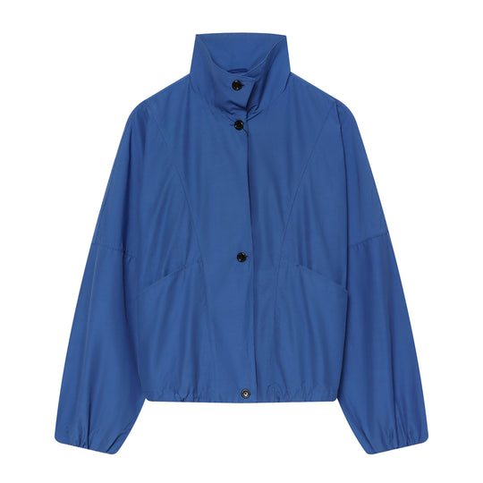 Damen Kurzjacke im Blousonstil mit hohem Stehkragen, Tunnelzugbund und Ballonärmeln Nord Taschen