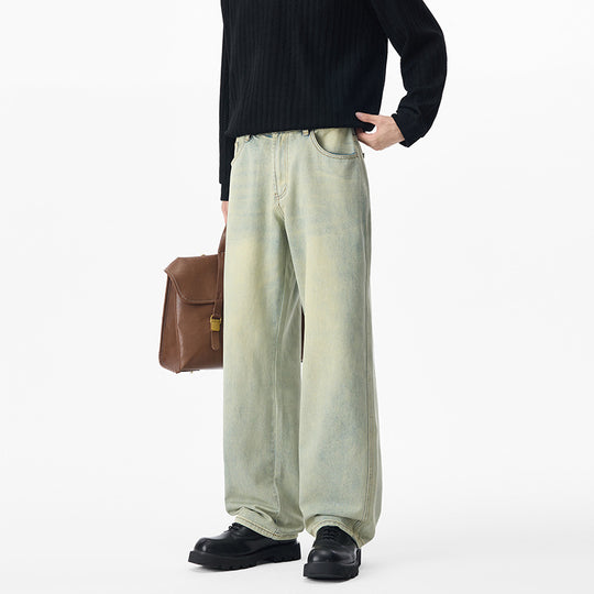 Herren Locker geschnittene Denim-Jeans mit weitem Bein und soften Vintage-Fade Nord Taschen