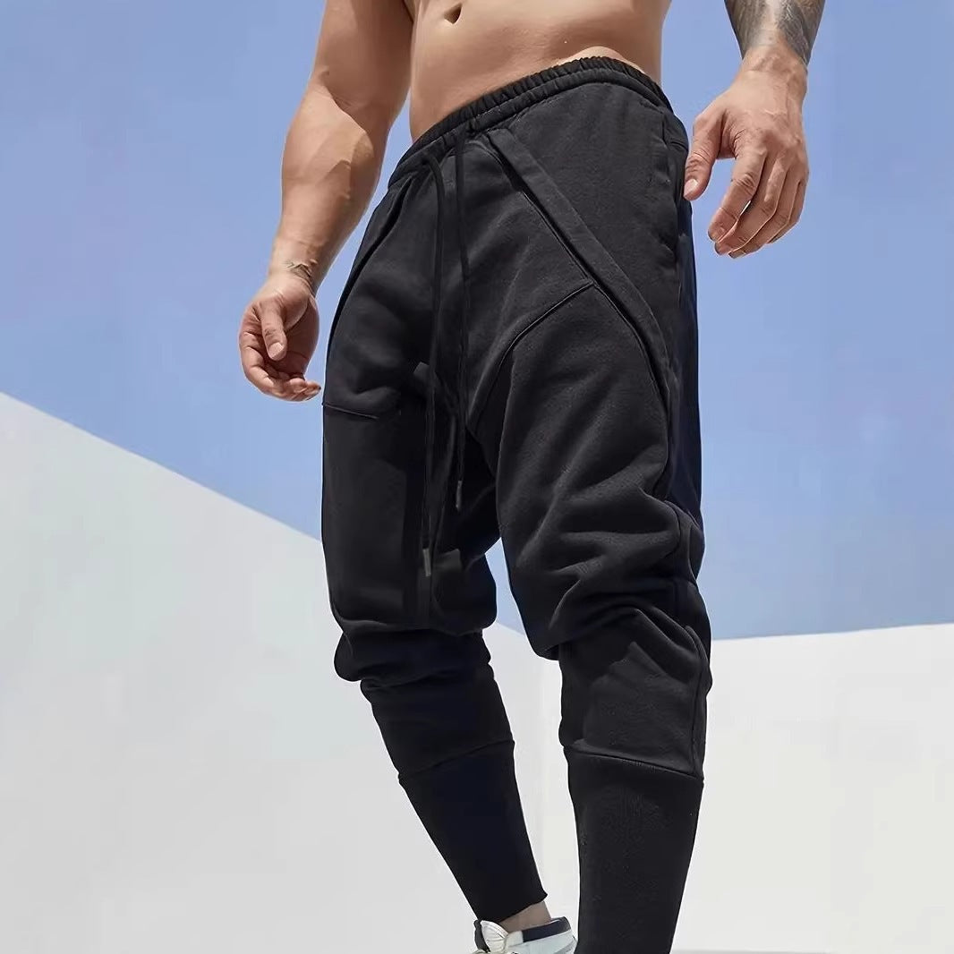 Herren Tapered-Jogginghose mit tiefem Schritt, elastischem Bund & diagonalgesetzten Taschen Nord Taschen