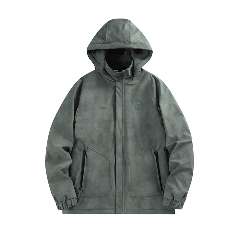 Herren Wasserdichte Kapuzen-Softshelljacke mit mattierter Oberfläche und verdecktem Reißverschluss Nord Taschen