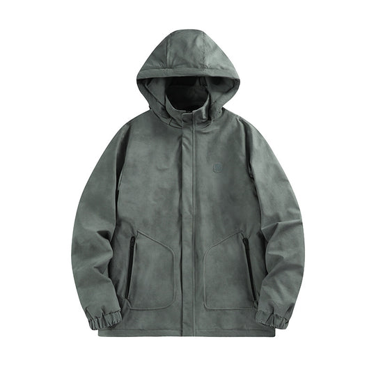 Herren Wasserdichte Kapuzen-Softshelljacke mit mattierter Oberfläche und verdecktem Reißverschluss Nord Taschen