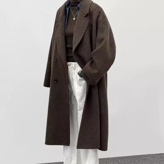 Damen Oversized Wollmantel Nord Taschen