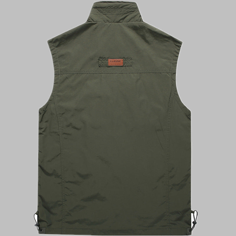 Herren multifunktionale Outdoor‑Utility‑Weste mit Reißverschluss, Mehrfachtaschen und atmungsaktivem Meshfutter Nord Taschen