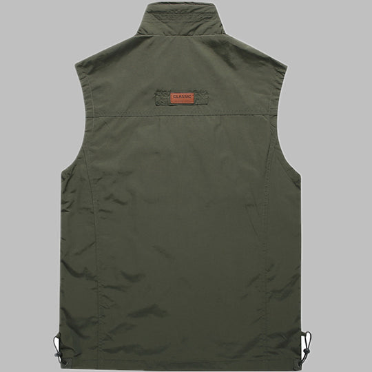 Herren multifunktionale Outdoor‑Utility‑Weste mit Reißverschluss, Mehrfachtaschen und atmungsaktivem Meshfutter Nord Taschen