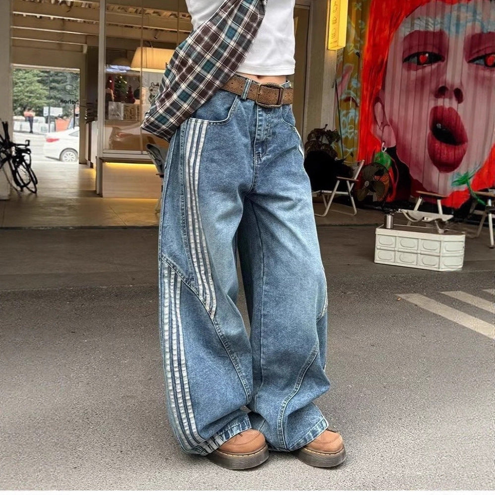 Damen Modische Weitbein-Jeans Nord Taschen