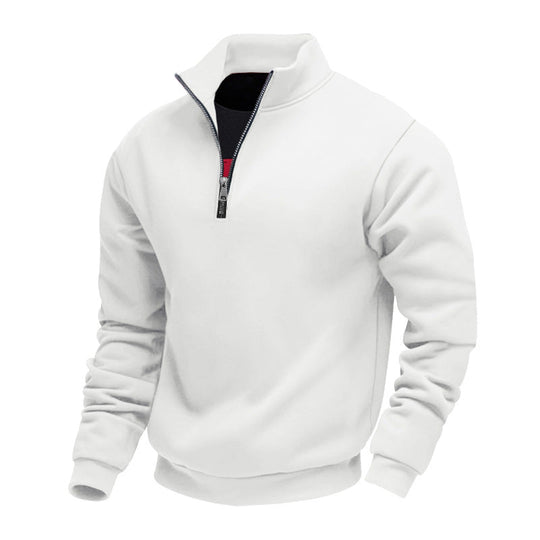 Herren sportlicher Sweatshirt mit modernem Stehkragen und Reißverschluss - Arvani