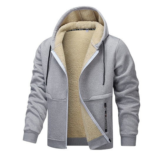 Herren Sherpa‑gefütterte Zip‑Hoodiejacke im Urban‑Casual‑Stil mit Teddyfleece‑Innenfutter Nord Taschen