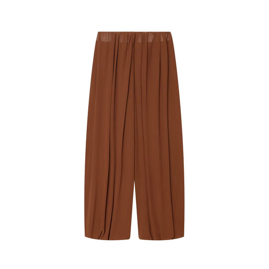 Damen Weite Palazzo-Loungehose mit elastischem Bund und fließender Faltenlegung Nord Taschen
