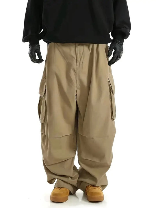 Herren Weite Baggy-Cargohose mit tiefem Schritt, großen Klappentaschen & relaxed Fit Nord Taschen