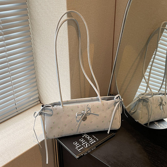 Damen Handtasche mit verspieltem Blumendruck und eleganter Schleifenverzierung Nord Taschen