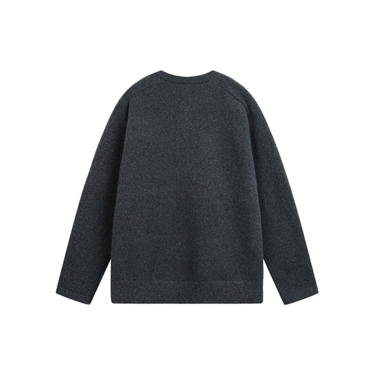Damen Grobstrick-Henley-Pullover im Oversize-Schnitt mit Knopfleiste Nord Taschen