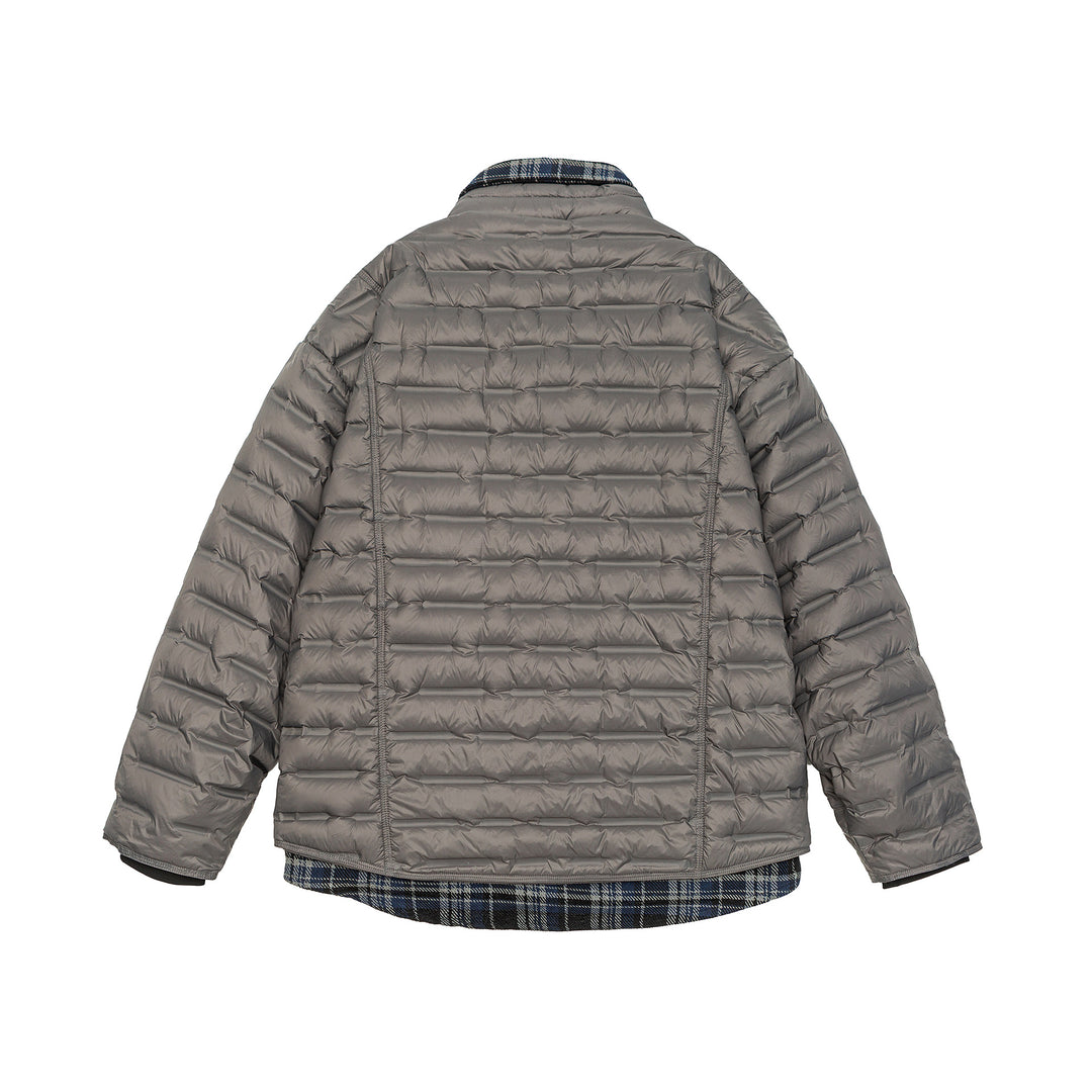 Herren Leichte gesteppte Hybridjacke mit kariertem Innenfutter und Tunnelzug Nord Taschen
