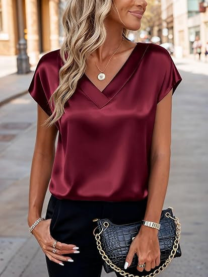 Damen Satinbluse Nord Taschen