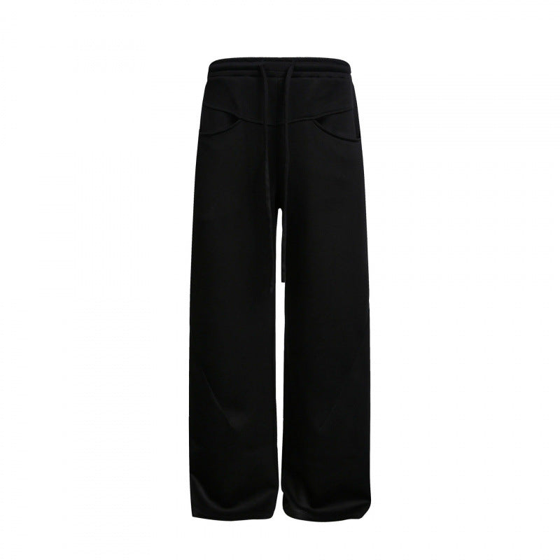 Damen Weite High‑Waist Relax-Sweat-Hose mit Kordelbund und dekorativen Schrittnahtlinien Nord Taschen