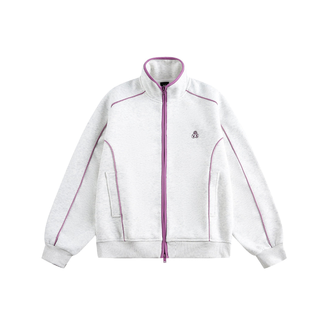 Damen Oversize-Sweatjacke mit Stehkragen und Zwei-Wege-Reißverschluss Nord Taschen