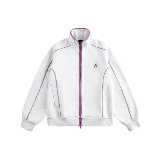 Damen Oversize-Sweatjacke mit Stehkragen und Zwei-Wege-Reißverschluss Nord Taschen