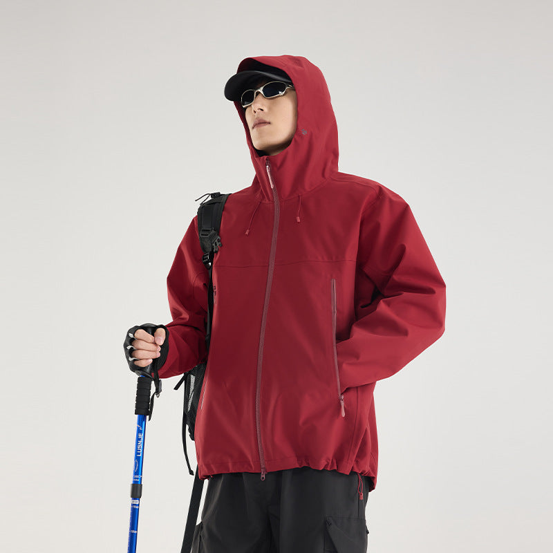 Damen Leichte technische Regenjacke im Oversize-Utility-Schnitt mit verstellbarer Kapuze Nord Taschen