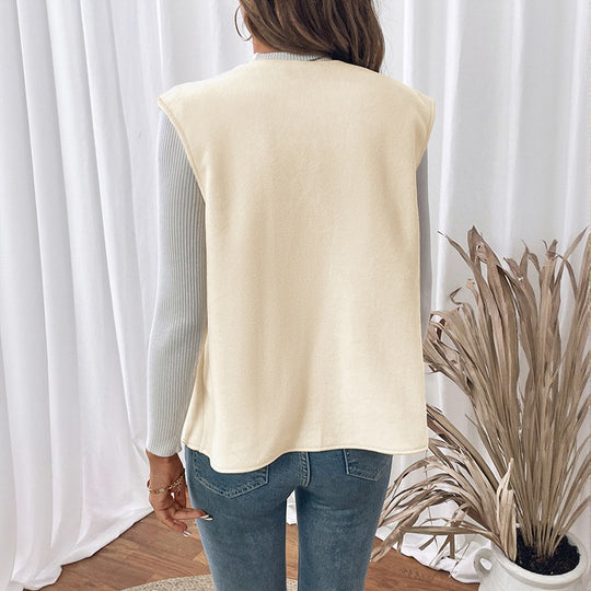 Damen Elegantes ärmelloses Blazer-Oberteil Nord Taschen