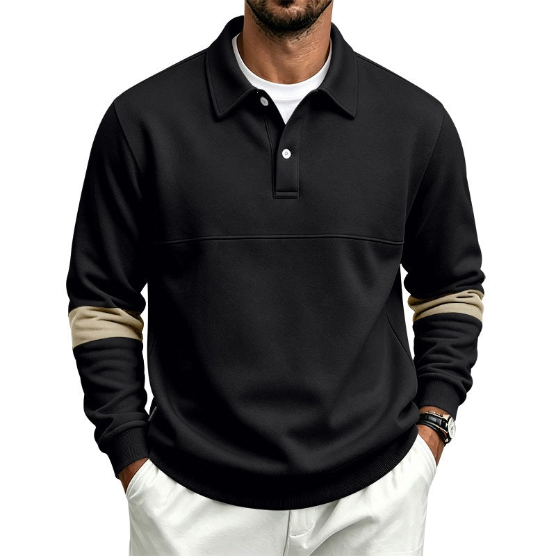 Herren Poloshirt-Pullover mit Brustnaht und Kontraststreifen an den Ärmeln Nord Taschen