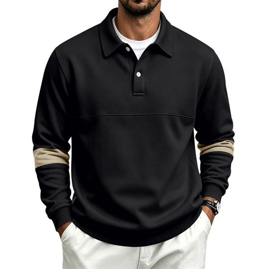 Herren Poloshirt-Pullover mit Brustnaht und Kontraststreifen an den Ärmeln Nord Taschen