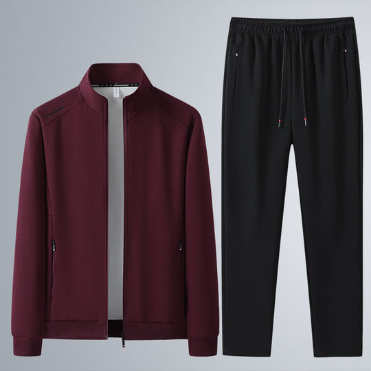Herren Zweiteiliges Sport-Lounge-Set mit Stehkragen, verdecktem Reißverschluss & Kordelbund Nord Taschen