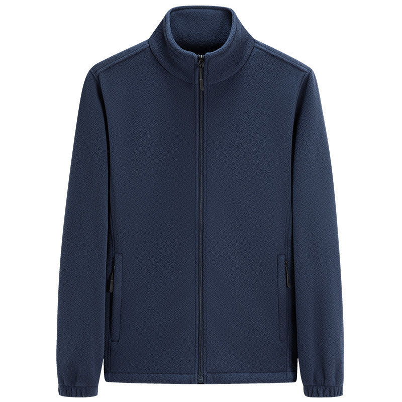Herren Microfleece Outdoorjacke mit Stehkragen und durchgehendem Reißverschluss Nord Taschen