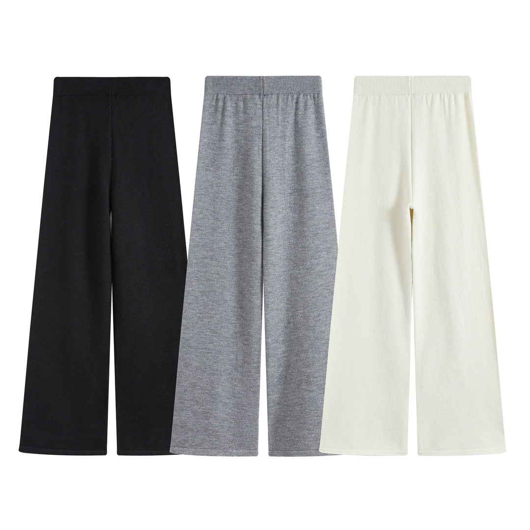 Damen Feiner Strickzweiteiler mit V‑Ausschnitt, Taillengürtel und weiter Bündchenhose Nord Taschen