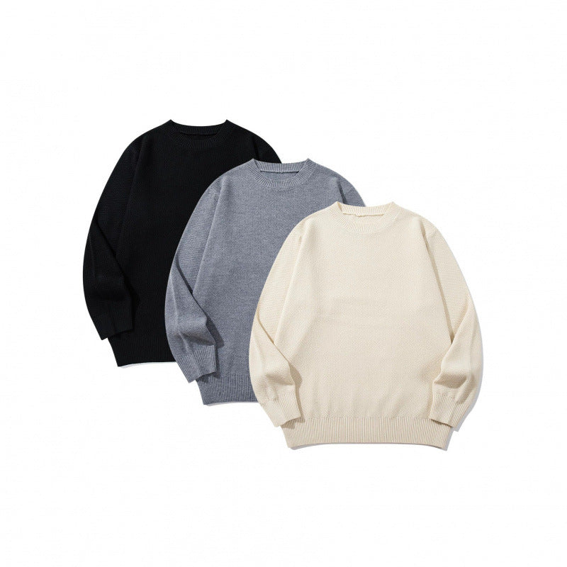 Unisex Boxy-Feinstrick-Pullover mit Waffelstruktur und geripptem Saum Nord Taschen