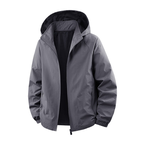 Herren Ultraleichte atmungsaktive Kapuzen‑Übergangsjacke mit Meshfutter und wasserabweisender Microripstop‑Hülle Nord Taschen