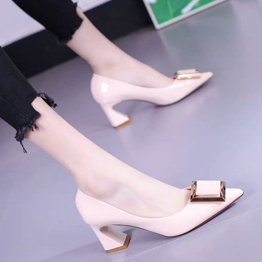 Damen elegante Pumps mit modischem Quadratverschluss