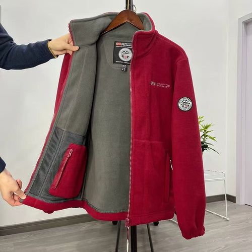 Damen Fleecejacke mit Stehkragen, windabweisender Struktur & verstellbarem Kordelzugsaum Nord Taschen