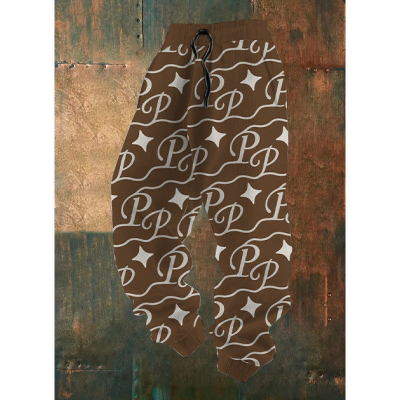 Damen Bequeme Freizeithose mit kreativem Druck Nord Taschen