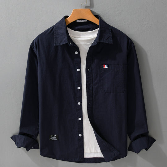 Herren Leichtes Baumwoll-Overshirt im Hemdjackenstil mit Brusttasche und Soft‑Touch Nord Taschen
